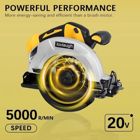 7-1/4 Inch Cordless Circular Saw Compatible with 20V MAX Battery (NO Battery) 5300 RPM Brushless Motor, 6-1/2" Depth Cut, 0-50° Bevel, Electric Brake, with 2 Blades & Carry Case in Kuwait