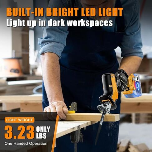منشار ترددي لاسلكي متوافق مع DEWALT 20V Max، محرك DEROLT بدون فرش ذو سرعة متغيرة 0-3500 SPM، تغيير الشفرة بدون أدوات، Recipro Sawzall مع 4 شفرات منشار لقطع الخشب/المعادن (أداة فقط) in Kuwait