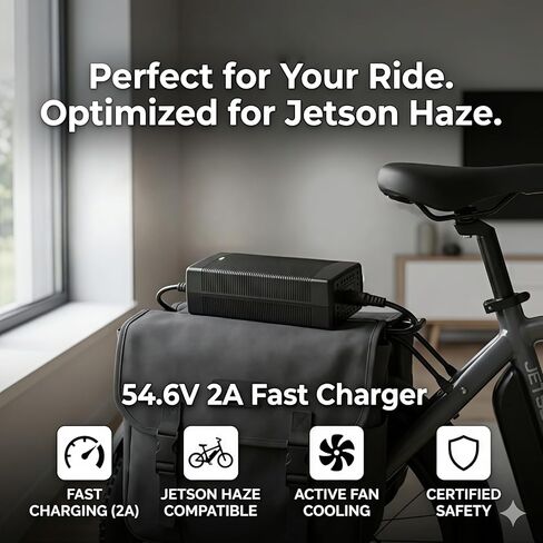 54.6V Charger for Jetson Haze Battery - Compatible with JHAZE-BLK, JHAZE-BLK-OB, JHAZE-CAN-BLK, JHAZEBLK - Electric Power Adapter Cord with Cooling Fan in Kuwait