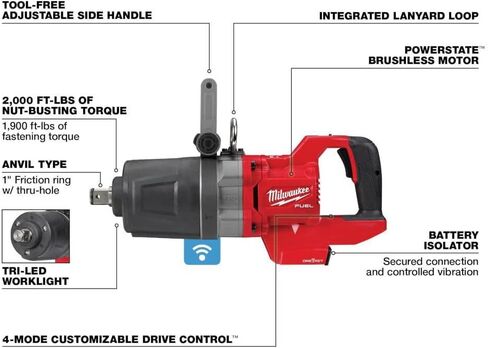 Milwaukee M18 FUEL 1 in. D-Handle High Torque Impact Wrench with ONE-KEY Kit in Kuwait