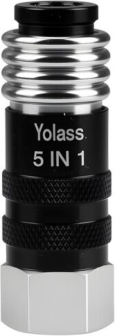 Yolass 5 In 1 Universal Quick Industrial Air Coupler, Air Hose Fittings, 1/2" Female NPT, Air Compressor Accessors Fitting (1 Piece) in Kuwait