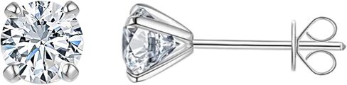 LynChoe 0.5 إلى 2 قيراط IGI Certified LAB Grown Diamond 14k أقراط من الذهب الأبيض للنساء والرجال هدايا مجوهرات لها، لون D-F، وضوح VS1-VS2 in Saudi Arabia