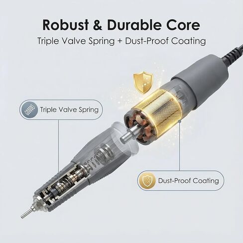 H37L1 Micromotor Handpiece ONLY, 0-35,000 RPM Micro Motor for Woodcarving, Silicone, Glasswork, Artware, Ceramics, Jewelry & DIY Crafts,Compatible with Marathon Control Box in Kuwait