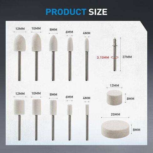S SATC 100PCS Buffing Wheel Set, Polishing Wheel with 1/8 Inch Shank, Complete Polishing Kit for Rotary Tools, Rust Removal and Surface Polishing in Kuwait