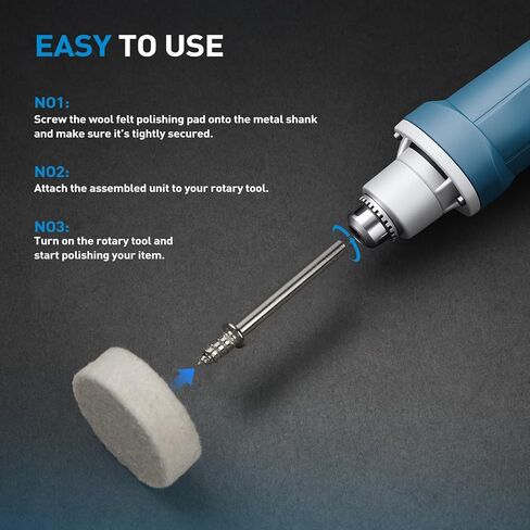 S SATC 100PCS Buffing Wheel Set, Polishing Wheel with 1/8 Inch Shank, Complete Polishing Kit for Rotary Tools, Rust Removal and Surface Polishing in Kuwait