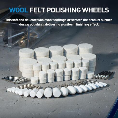 S SATC 100PCS Buffing Wheel Set, Polishing Wheel with 1/8 Inch Shank, Complete Polishing Kit for Rotary Tools, Rust Removal and Surface Polishing in Kuwait