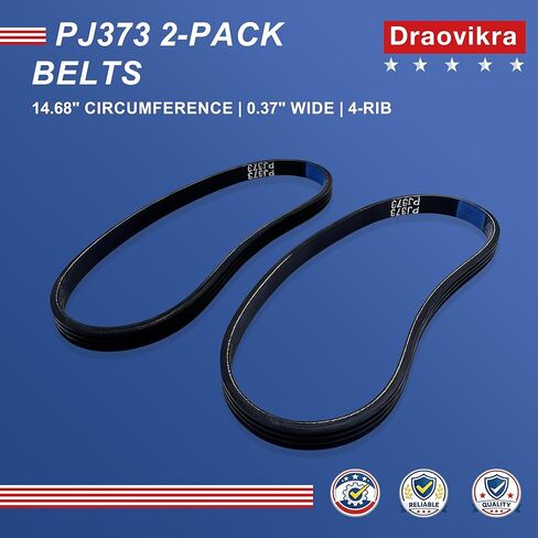 PJ373 Air Compressor Belt Set 2 Pack, V Belt Replacement for Husky H1504ST A700062 Pump Drive Systems in Kuwait