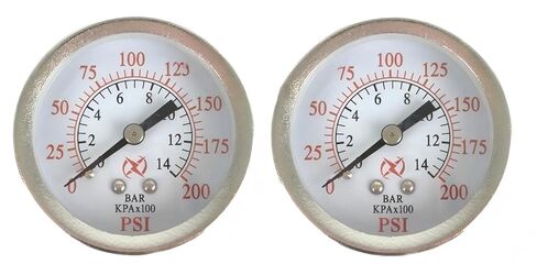 2-Pack Air Compressor Pressure Hydraulic Gauge - for Compressed Air Treatment Parts Replacement PG20-01B200x2 - Hydraulic Pressure Gauge Air Pressure Gauge Replacement - 2" Face 1/8",NPT 0-200 PSI in Kuwait