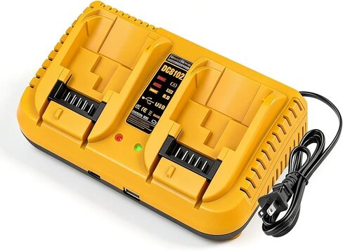 DCB102 20V Dual Port Fast Charger for Dewalt, Replacement Charger Compatible with Dewalt 12V-20V Batteries, with USB & Type-C Charging Ports in Kuwait
