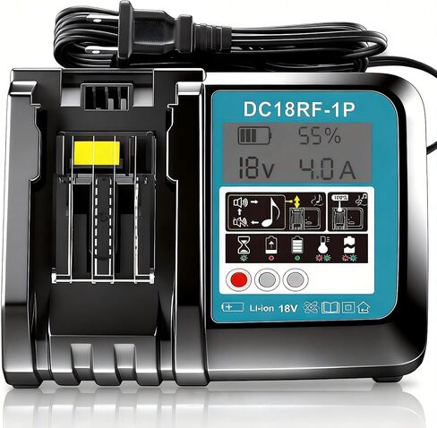 شاحن سريع DC18RC لشاحن بطارية ماكيتا 18 فولت متوافق مع بطارية ماكيتا 14.4 فولت-18 فولت LXT شاحن بطارية ليثيوم أيون in Kuwait