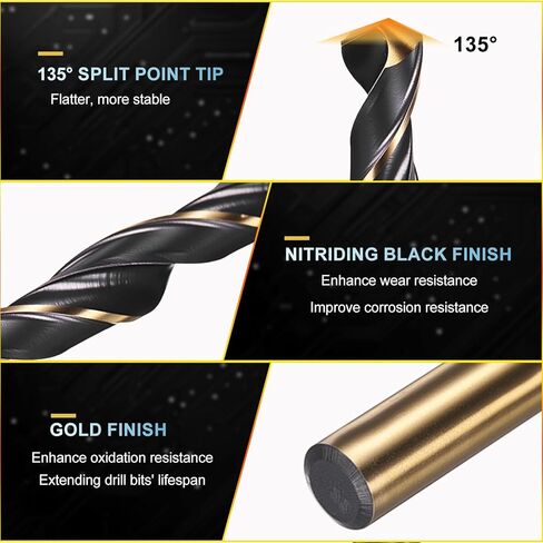 PATIKIL 4mm Drill Bit, Jobber Straight Shank M2 High-Speed Steel 135° for Stainless Steel Hard Metal - 4 Pack in Kuwait