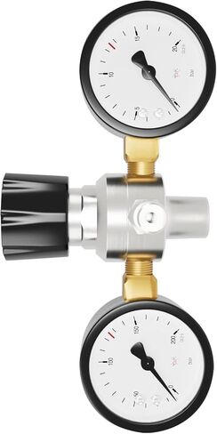 MassGass Pressure Regulator Dual Gauge Regulator Pressure Reducing Valve Leak Proof Compatible with Standard Whipped Cream Dispensers for 2Tanks 3.3 Unflavored in Kuwait