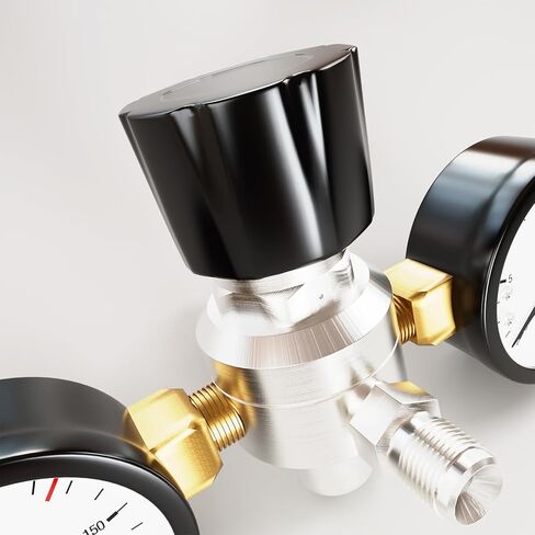 MassGass Pressure Regulator Dual Gauge Regulator Pressure Reducing Valve Leak Proof Compatible with Standard Whipped Cream Dispensers for 2Tanks 3.3 Unflavored in Kuwait