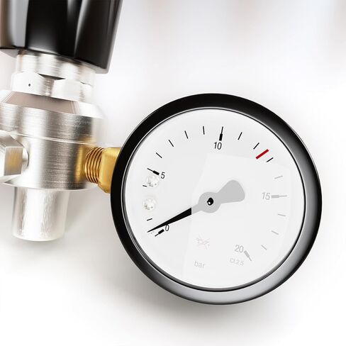 MassGass Pressure Regulator Dual Gauge Regulator Pressure Reducing Valve Leak Proof Compatible with Standard Whipped Cream Dispensers for 2Tanks 3.3 Unflavored in Kuwait