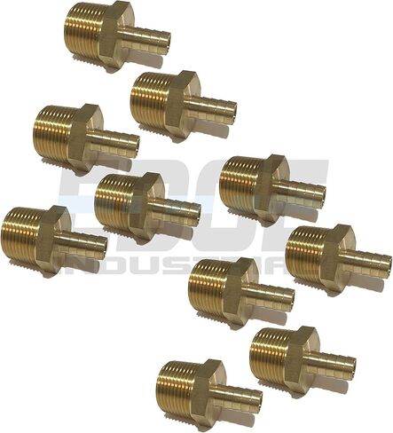 1/2" Hose ID to 1" Male NPT MNPT Straight Brass Fitting Fuel/AIR/Water/Oil/Gas/WOG (Qty 1) in Kuwait