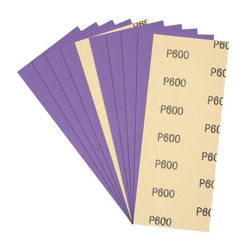 10pcs Sand Papers - [3.6 x 9 Inch x 600 Grits] Sandpaper Sheets for Metal Auto Wood Polishing and Scratches Removing, Alumina Abrasive Purple in Kuwait