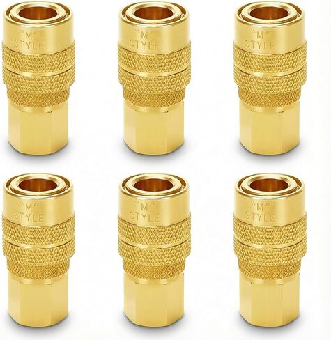6 عبوات S-715 1/4 بوصة FNPT M Style Coupler، تركيبات خرطوم هواء نحاسية، تركيبات هواء موصل سريع للسيارات والمنزل (مقرنات أنثى) in Kuwait