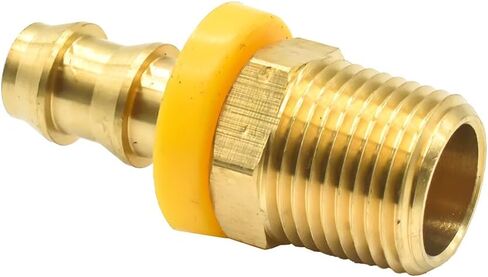 Interstate Pneumatics FL166 Easy Lock Brass Hose Fittings, Connectors, 3/8 Inch Push-Lock Barb x 3/8 Inch Male NPT End in Kuwait