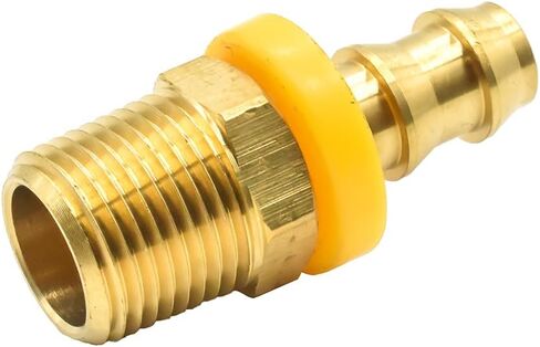 Interstate Pneumatics FL166 Easy Lock Brass Hose Fittings, Connectors, 3/8 Inch Push-Lock Barb x 3/8 Inch Male NPT End in Kuwait