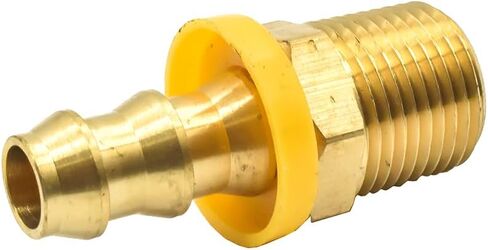 Interstate Pneumatics FL166 Easy Lock Brass Hose Fittings, Connectors, 3/8 Inch Push-Lock Barb x 3/8 Inch Male NPT End in Kuwait