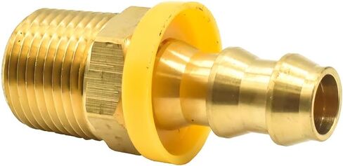 Interstate Pneumatics FL166 Easy Lock Brass Hose Fittings, Connectors, 3/8 Inch Push-Lock Barb x 3/8 Inch Male NPT End in Kuwait