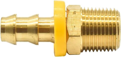 Interstate Pneumatics FL166 Easy Lock Brass Hose Fittings, Connectors, 3/8 Inch Push-Lock Barb x 3/8 Inch Male NPT End in Kuwait