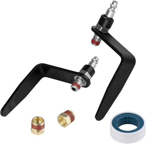 Pneumatic Tool Rafter Hook Hanger with 1/4'' Swivel Air Fittings and 3/8'' and Brass Bushing, Heavy Duty Pneumatic L-Shaped Raffer Hook 2 Pieces in Kuwait