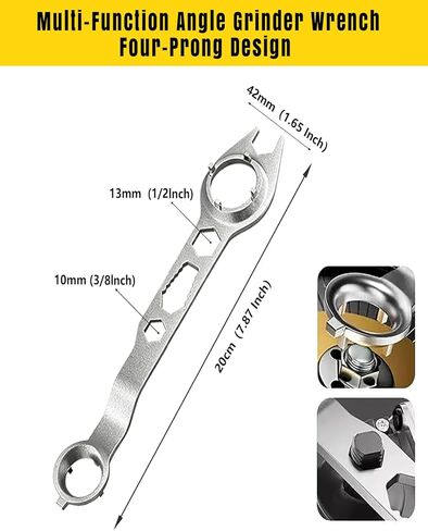 Multi-Function Angle Grinder Wrench,Angle Grinder Wrench fit for 4" -9" Grinder Tool Machine,Compatible with Bosch, Dewalt, Milwaukee, Makita1, Metabo, Ryobi and so on. in Kuwait