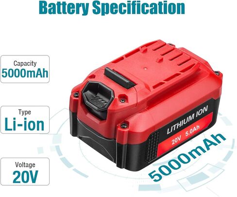 20V Lithium Replacement Battery for Craftsman 20V Battery 5.0Ah Compatible with Craftsman V20 Battery CMCB205 CMCB204 CMCB202 CMCB201, 2Pack in Kuwait