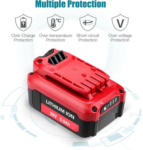 20V Lithium Replacement Battery for Craftsman 20V Battery 5.0Ah Compatible with Craftsman V20 Battery CMCB205 CMCB204 CMCB202 CMCB201, 2Pack in Kuwait