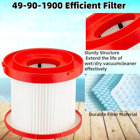 4 Pack 49-90-1900 HEPA Filter Compatible with Milwaukee Shop Vac Filter, M18 Cordless Wet Dry Vacuum Filter, 0780-20 0880-20 in Kuwait