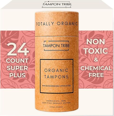 Tampon Tribe Variety Pack Organic Tampons for Women | 28 Non-Toxic Tampons | Natural 100% Organic Cotton, Hypoallergenic, Chemical and Metal-Free with Biodegradable Applicator | (28 Count - Variety) in Saudi Arabia