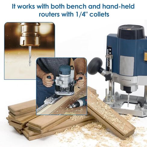 Upcut Spiral Flush Trim Router Bit Sturdy Carbide Flush Cut Router Bit with 1/4inch Shank Double Bearing Guide 1-1/8 Inch Cutting Length 3inch Overall Length for Softwood Hardwood in Kuwait