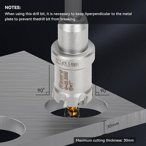 Hole Saw 2-3/4" (70mm) Heavy Duty Carbide with 2 Pilot Drill Bits - Metal Hole Cutter Cuts Stainless Steel, Iron, Copper, Brass, Plastic in Kuwait