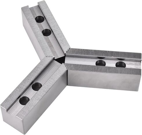 Hex Autoparts 6" Steel Soft Jaws Set (3 PCS) for 3-Jaw Hydraulic Power Chuck – Compatible with Kitagawa B-206 & Samchully, 1.5" Height Serrated Lathe Chuck Jaws in Kuwait