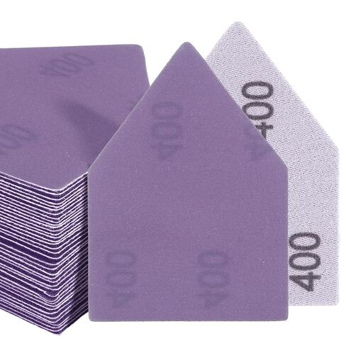 POLIWELL Ceramic Alumina 50PCS 90mm x 65mm Triangle Sanding Sheets Hook & Loop 400 Grit Replace Milwaukee M12 Orbital Detail Sander for Wood Finishing, Detail Sanding in Saudi Arabia