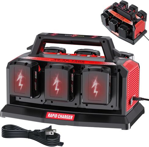 Fast Charger for Milwaukee M18 Battery: 6-Port Multi Simultaneous Rapid Charger Station Compatible with Milwaukee 18V Batteries, Replacement Battery Charger for 48-59-1806 (Tool Only) in Kuwait