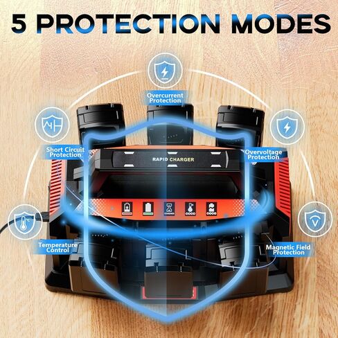 Fast Charger for Milwaukee M18 Battery: 6-Port Multi Simultaneous Rapid Charger Station Compatible with Milwaukee 18V Batteries, Replacement Battery Charger for 48-59-1806 (Tool Only) in Kuwait