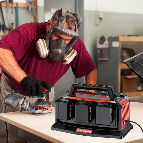 Fast Charger for Milwaukee M18 Battery: 6-Port Multi Simultaneous Rapid Charger Station Compatible with Milwaukee 18V Batteries, Replacement Battery Charger for 48-59-1806 (Tool Only) in Kuwait