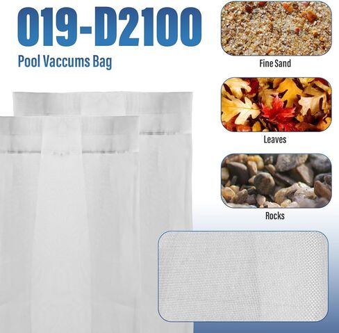 2 Pack 019-D-2100 Superfine Mesh Debris Bag Replacement for Power-Vac PV2100 PV2200 PV2500 PV3000 Pool Cleaners, Reusable & Washable, Filters Fine Sand, Leaves & Debris in Kuwait