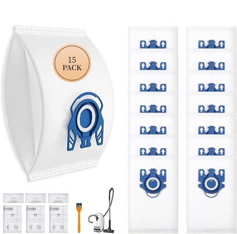 15PK 3D Airclean Replacement Bags Compatible with Miele GN Series - Fit for Classic C1/Complete C1/C2/C3 & S2/S5/S8/S400 Vacuum Cleaners,3 MP Filters&3 AC Filters in Kuwait