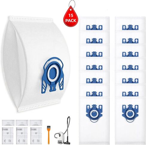 15PK 3D Airclean Replacement Bags Compatible with Miele GN Series - Fit for Classic C1/Complete C1/C2/C3 & S2/S5/S8/S400 Vacuum Cleaners,3 MP Filters&3 AC Filters in Kuwait