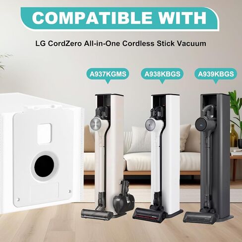 12 Pack Replacement Vacuum Dust Bags for LG CordZero All-in-One Cordless Cleaner A939KBGS, A938KBGS and A937KGMS, Dirt Disposal Vacuum Replacement Bags Compatible with LG All-in-One Tower in Kuwait