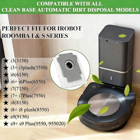 3-Pack Vacuum Bags Compatible with Roomba i & s & j Series, for Clean Base Automatic Dirt Disposal, Replacement Bags for i3/i4/i6/i7/i8/j7/s9 Models in Kuwait