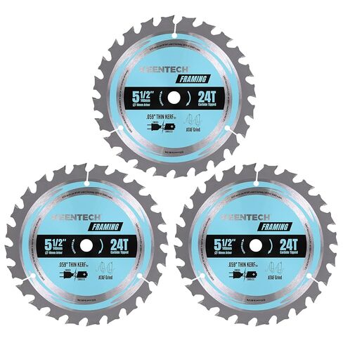 KEENTECH 5-1/2 Inch Circular Saw Blade 48T by 10MM Bore for Cutting Plywood, MDF, OSB, Longer Service Life, 3-Pack in Kuwait