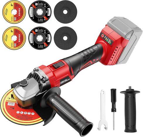 Brushless Angle Grinder for Milwaukee 18V Battery, 4-1/2 Inch Cordless Grinder 9000RPM, 3 Variable Speed, Battery Powered Angle Grinder Tools For Cutting Grinding Polishing, Tool Only in Kuwait