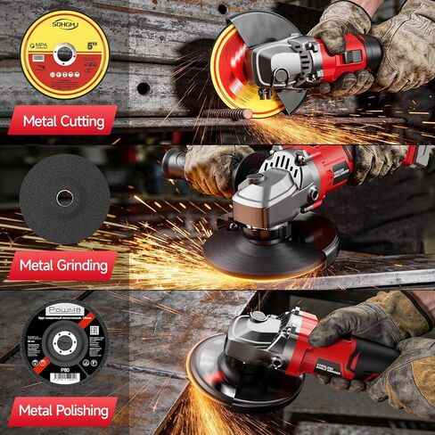 Brushless Angle Grinder for Milwaukee 18V Battery, 4-1/2 Inch Cordless Grinder 9000RPM, 3 Variable Speed, Battery Powered Angle Grinder Tools For Cutting Grinding Polishing, Tool Only in Kuwait