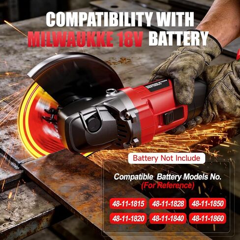 Brushless Angle Grinder for Milwaukee 18V Battery, 4-1/2 Inch Cordless Grinder 9000RPM, 3 Variable Speed, Battery Powered Angle Grinder Tools For Cutting Grinding Polishing, Tool Only in Kuwait