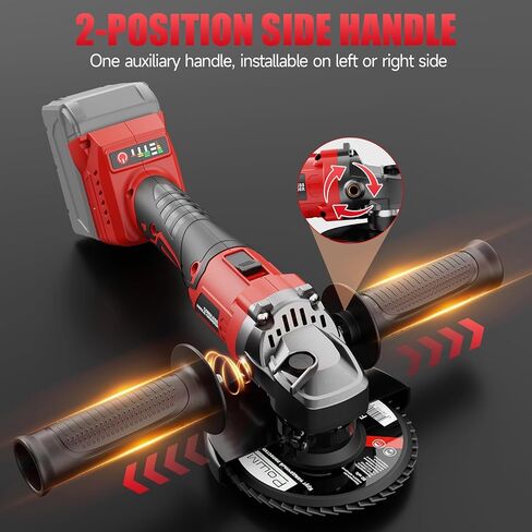 Brushless Angle Grinder for Milwaukee 18V Battery, 4-1/2 Inch Cordless Grinder 9000RPM, 3 Variable Speed, Battery Powered Angle Grinder Tools For Cutting Grinding Polishing, Tool Only in Kuwait
