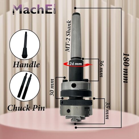 حامل قوالب MachEl 2MT Shank Tailstock مع ظرف ذاتي التمركز مقاس 50 مم - مثالي للتنصت والخيوط والتوسيع والحفر in Kuwait
